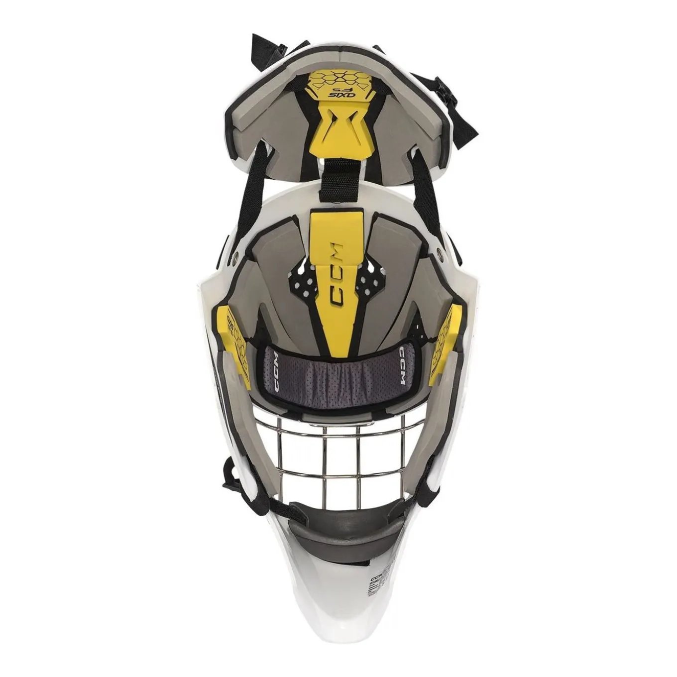 CCM Målvaktsmask Axis F5 Certified Cat-Eye Dekal Yth White/Royal