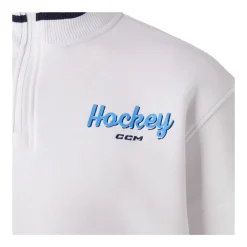 CCM Tröja Stripe Quarter Zip Sr White