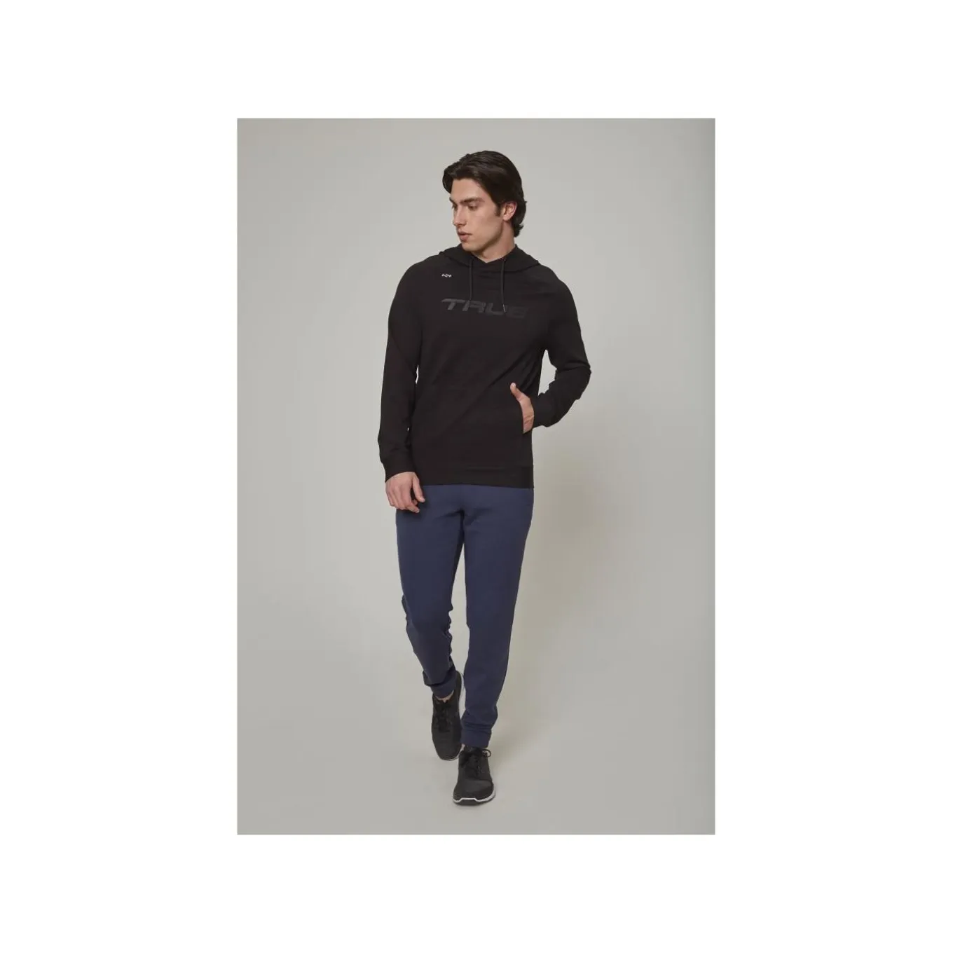 TRUE Hoodie Terry Graphic Sr Black